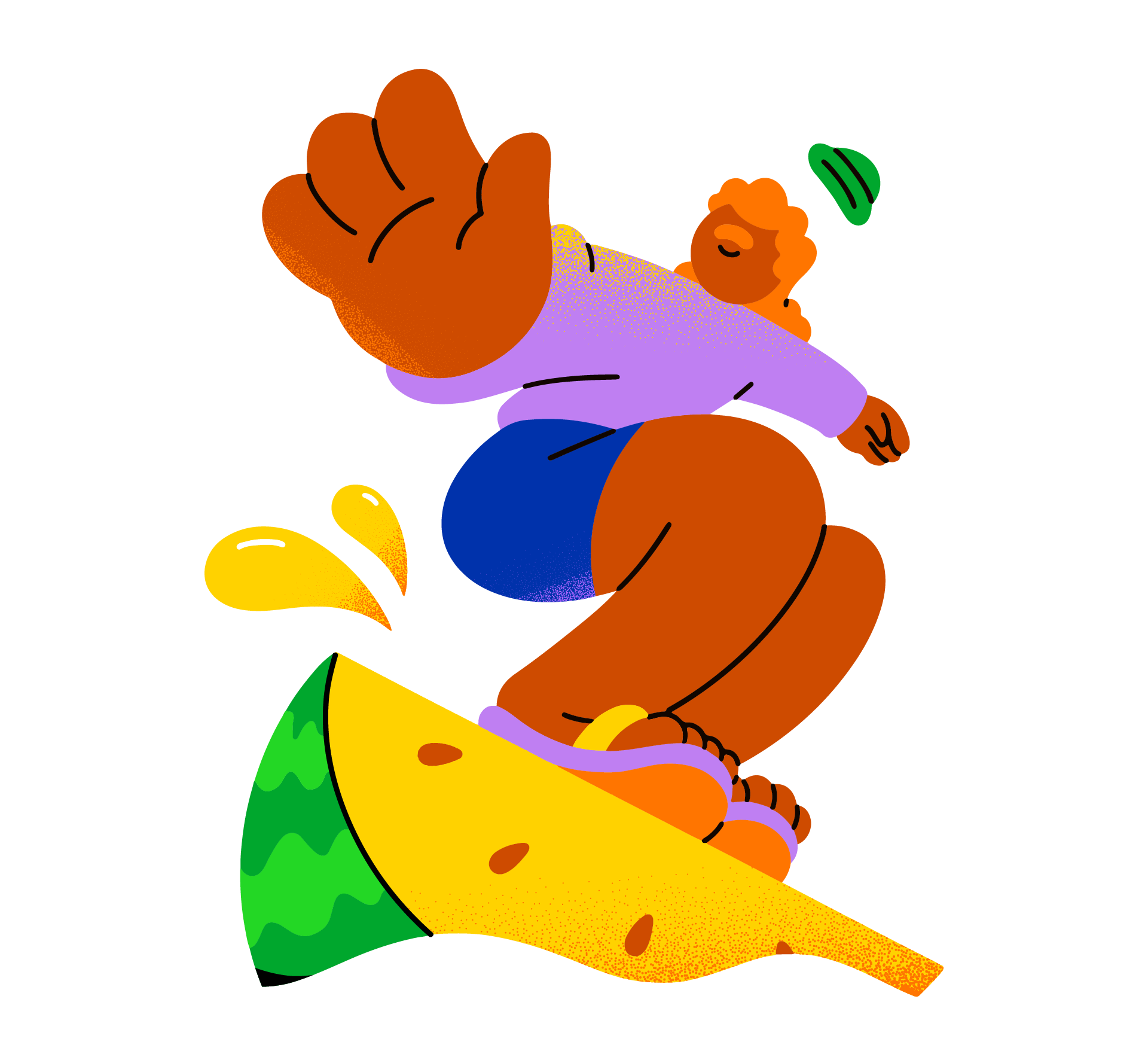 Yellow Flesh Watermelon Illustration